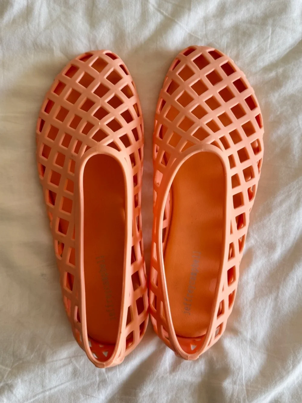 Jeffrey Campbell Jellz Jelly Flats Matte Peach/Coral Size 9 European Summer 90’s